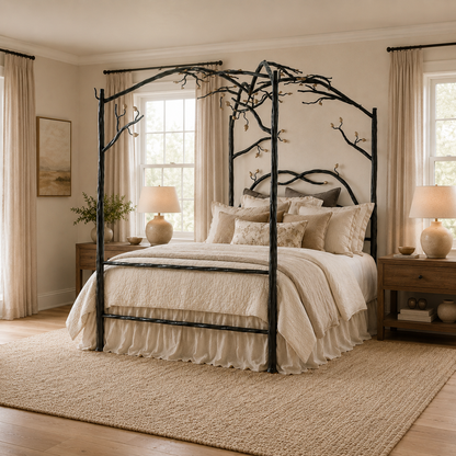 Elm Springs Wrought Iron Canopy Bed