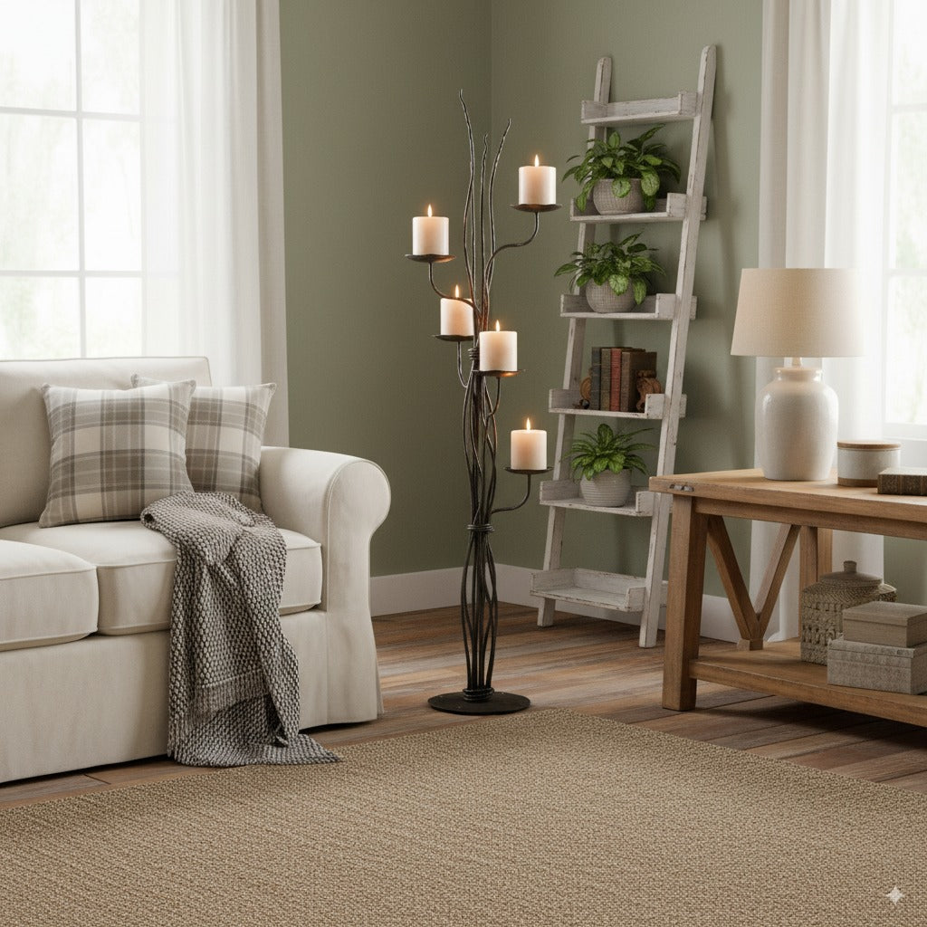 Black River Iron Floor Candelabra