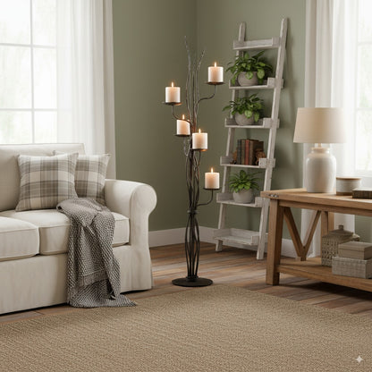 Black River Iron Floor Candelabra