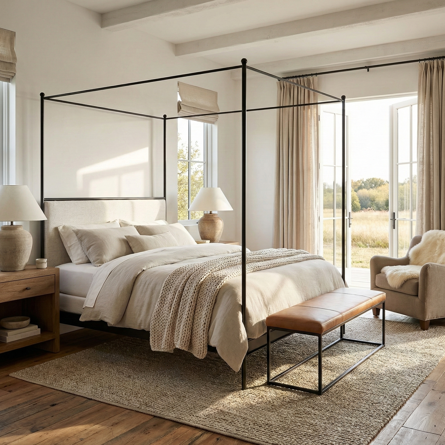 Corinth Iron Canopy Bed