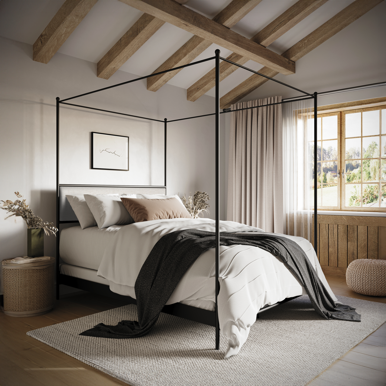 Corinth Iron Canopy Bed