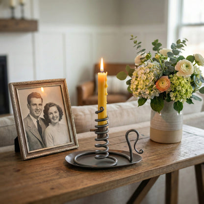 Courting Candle Holder with Drip Pan