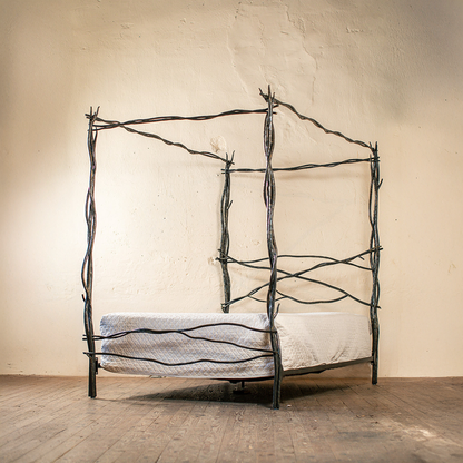 Urban Forge Driftwood Arbor Forged Iron Canopy Bed