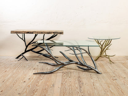 Urban Forge Driftwood Hand-Forged Iron Side Table