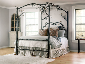 Urban Forge Elm Springs Wrought Iron Canopy Bed