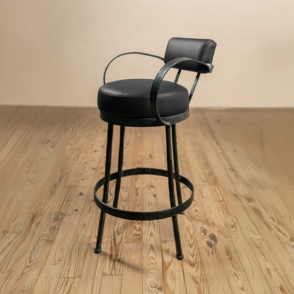 Urban Forge Huntington Iron Stool (with Back and Arms)