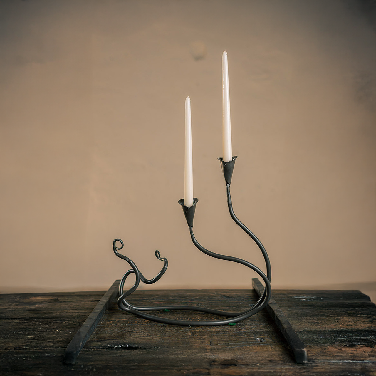 Urban Forge Ivy Iron Candle Holder Double