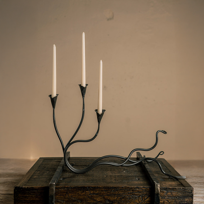 Urban Forge Ivy Wrought Iron Triple Candle Holder