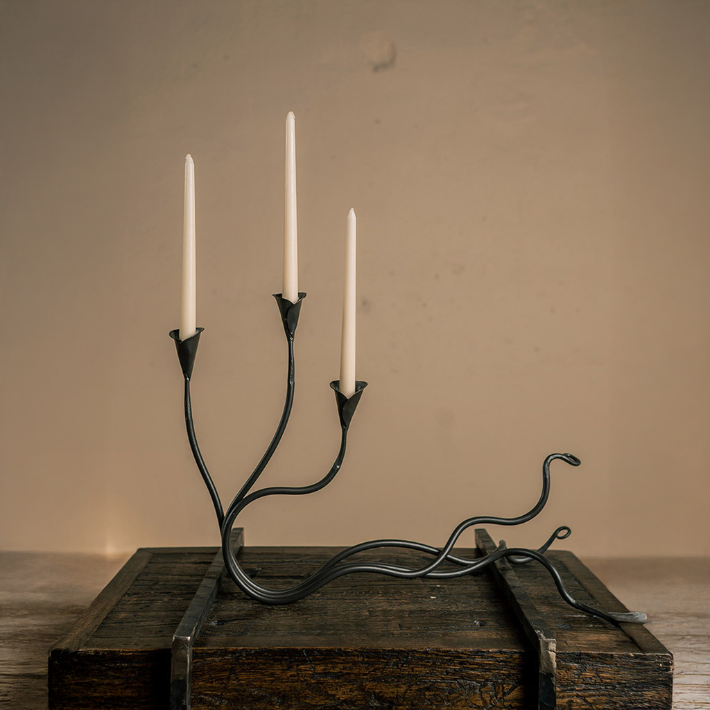 Ivy Wrought Iron Triple Candle Holder – Urban Forge
