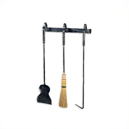 Urban Forge Meridian Wall Mounted Fireplace Tool Set - 3 Piece Set