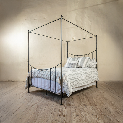 Urban Forge Rose Bud Wrought Iron Canopy Bed
