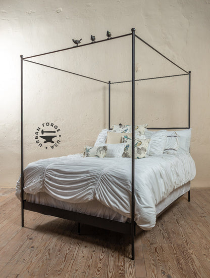 Urban Forge USA Bird on a Wire Wrought Iron Canopy Bed