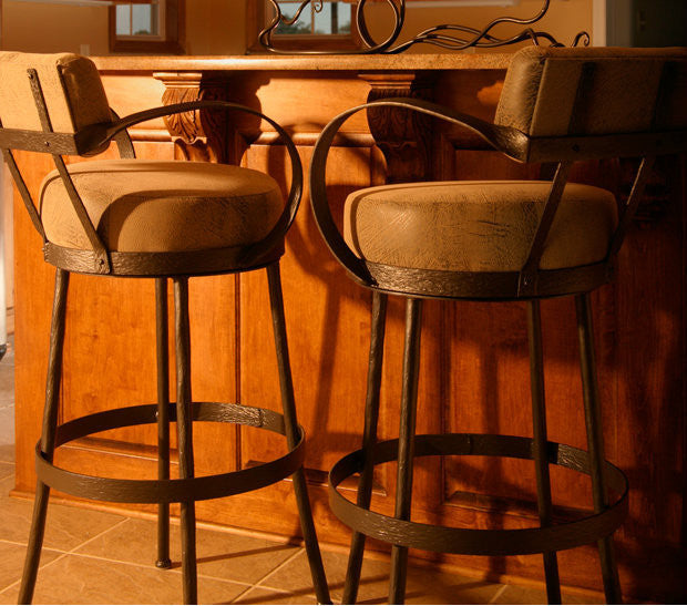 Urban Forge Huntington Iron Stool (with Back and Arms)