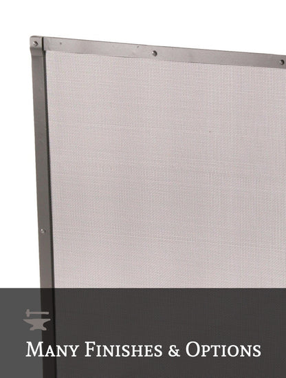 Urban Forge Custom Size Iron Fire Screen Full Faced Single Panel with Feet