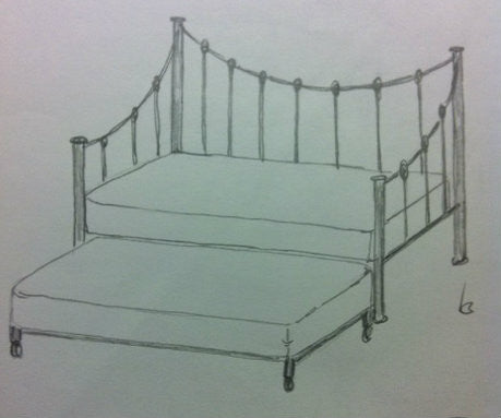 Custom Rose Bud Day-Bed with Pull Out