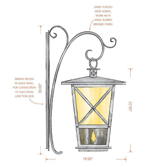 Custom Pendant Light with Scrollwork