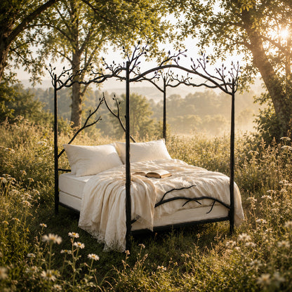 Forest Canopy Hand-Forged Iron Bed