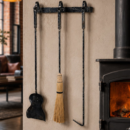 Meridian Wall Mounted Fireplace Tool Set - 3 Piece Set