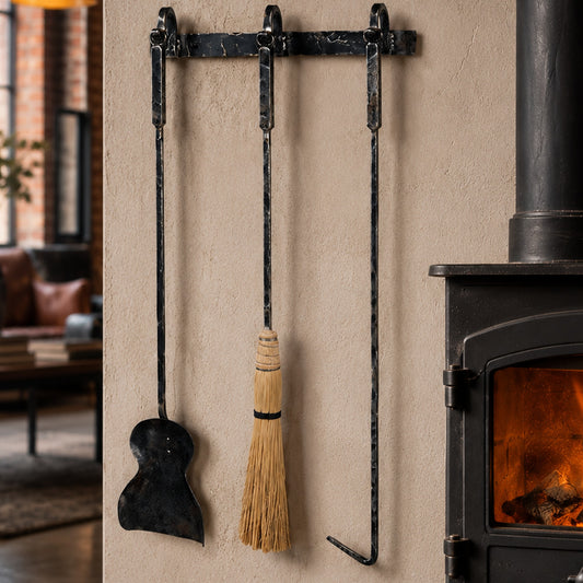 Meridian Wall Mounted Fireplace Tool Set - 3 Piece Set